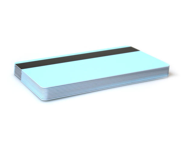 Light Blue 760 Micron Plastic Cards With Hi-Co Magnetic Stripe (Pack of 100)