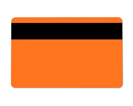 Orange 760 Micron Plastic Cards With Hi-Co Magnetic Stripe (Pack of 100)