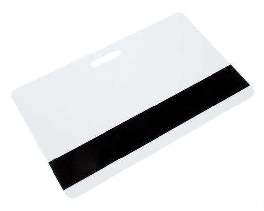 Blank White Plastic Cards With Magnetic Stripe & Punch Slot (Pack of 100)