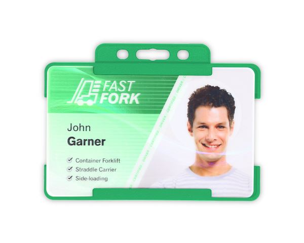 Light Green Single-Sided BIOBADGE Open Faced ID Card Holders - Landscape (Pack of 100)