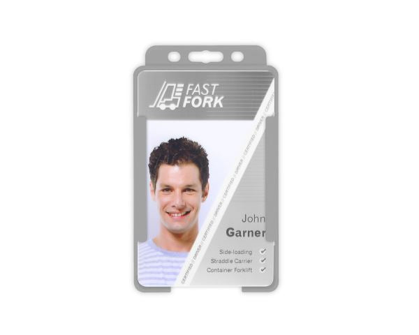 Grey Single-Sided BIOBADGE Open Faced ID Card Holders - Portrait (Pack of 100)