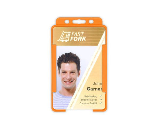Orange Single-Sided BIOBADGE Open Faced ID Card Holders - Portrait (Pack of 100)