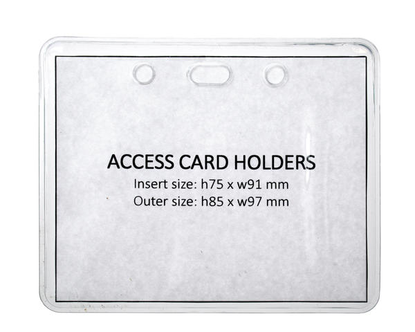 Vinyl Access Control Card Holders Eco Friendly - Landscape (Pack of 100)