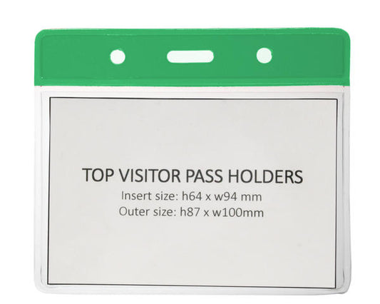 Vinyl Green Top Card Holders - 91x65mm (Pack of 100)