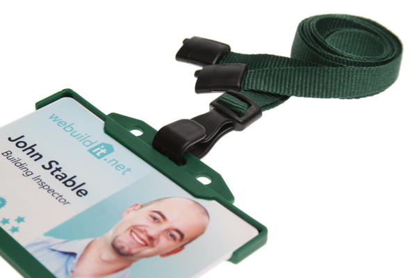 10mm Recycled Plain Dark Green Lanyards with Plastic J Clip (Pack of 100)
