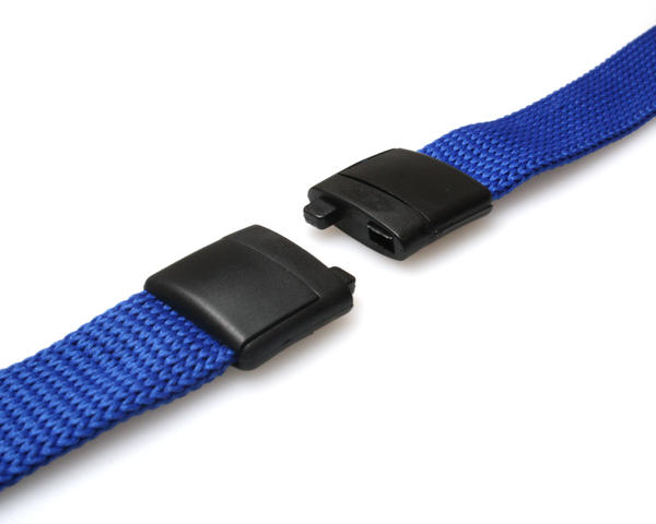 16mm Mid Blue Tubular Flexiweave Breakaway Lanyards with attached Mini Yoyo Card Reel & Clear Vinyl Strap (Pack of 50)