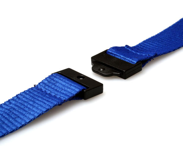 20mm Recycled Mid Blue Lanyards with Flat Breakaway and Metal Trigger Clip (Pack of 100)
