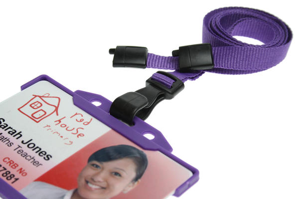 10mm Recycled Plain Purple Lanyards with Plastic J Clip (Pack of 100)