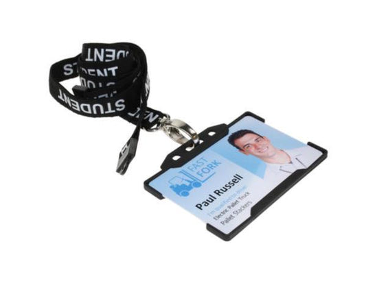 15mm Recycled Black Student Lanyards With Metal Lobster Clip (Pack of 100)