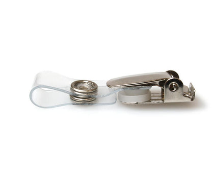 Lever Clip with Metal Popper & 70mm Clear Strap (Pack of 100)