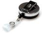 Heavy Duty 41mm Diameter Badge Reel with Black Plastic Front & Chrome Back  Belt Clip  80cm Nylon Cord and Re-inforced Strap Cli