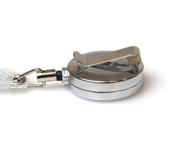 32MM Chrome Medium Duty Mini Card Reel with Strap Clip (Pack of 50)