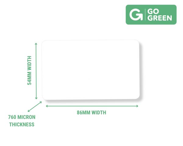 Pack of 100 Go Green 1K Fudan Blank White Cards (85% Recycled Plastic)