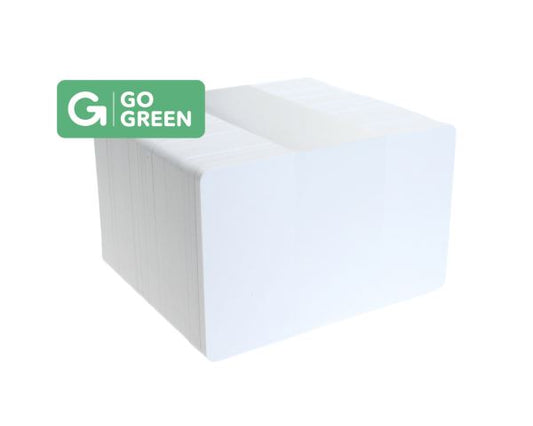 Pack of 100 Go Green 1K Fudan Blank White Cards (85% Recycled Plastic)