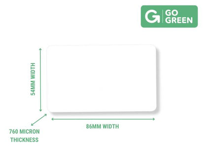 Pack of 100 Go Green Blank White 125khz Proximity Cards (85% Recycled Plastic)