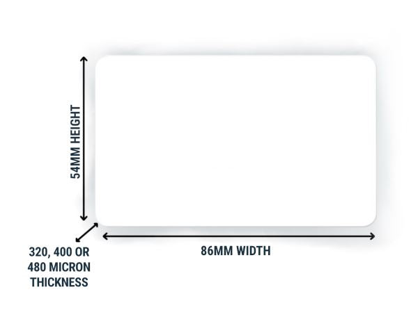 Blank White Self-Adhesive 480-Micron Plastic Cards (Pack of 100)