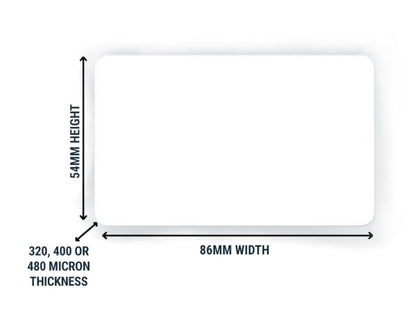 Blank White Self-Adhesive 480-Micron Plastic Cards (Pack of 100)