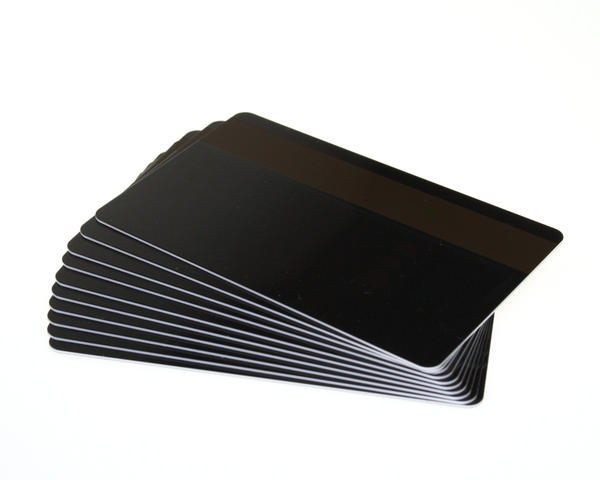 Black Gloss 760 Micron Plastic Cards With Hi-Co Magnetic Stripe (Pack of 100)