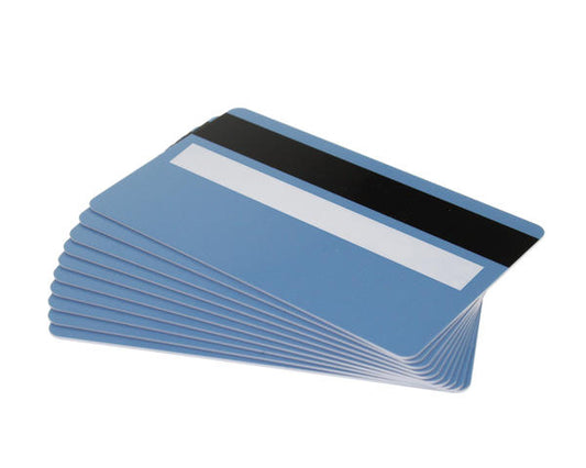 Light Blue Premium 760 Micron Cards With Hi-Co Magnetic Stripe & Signature Strip Panel (Pack of 100)