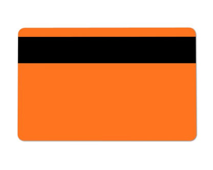 Orange 760 Micron Plastic Cards With Hi-Co Magnetic Stripe (Pack of 100)