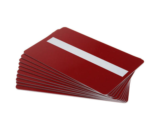 Red 760 Micron Plastic Cards with Signature Strip (Pack of 100)