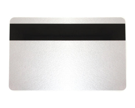Silver 760 Micron Plastic Cards With Hi-Co Magnetic Stripe (Pack of 100)