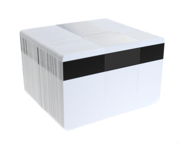 Blank White PET Core Plastic Cards with Magnetic Stripe (Pack of 100)