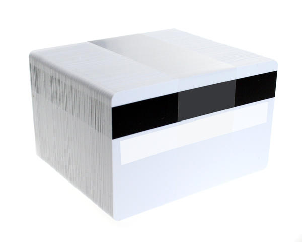 Blank White Plastic Cards with Lo-Co Mag & Sig (Pack of 100)