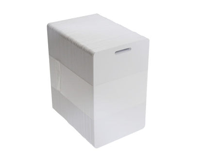 Premium White 760 Micron Cards Slot Punched Portrait (3 x 16mm portrait slot central on short side) (Pack of 100)