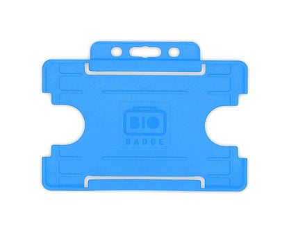 Light Blue Single-Sided BIOBADGE Open Faced ID Card Holders - Landscape (Pack of 100)
