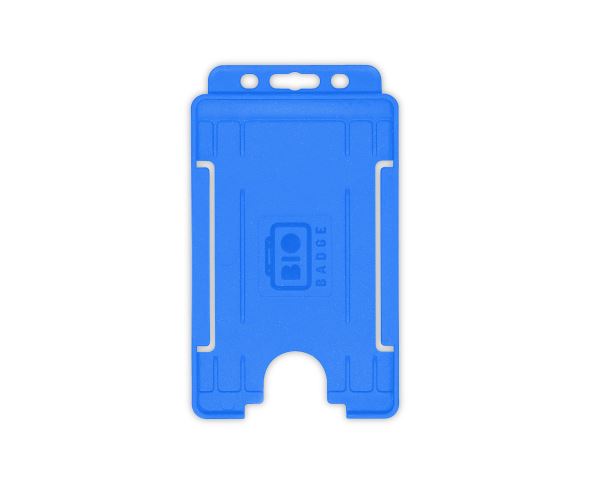 Light Blue Single-Sided BIOBADGE Open Faced ID Card Holders - Portrait (Pack of 100)