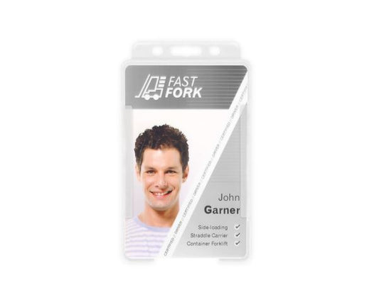 Clear Single-Sided BIOBADGE Open Faced ID Card Holders - Portrait (Pack of 100)
