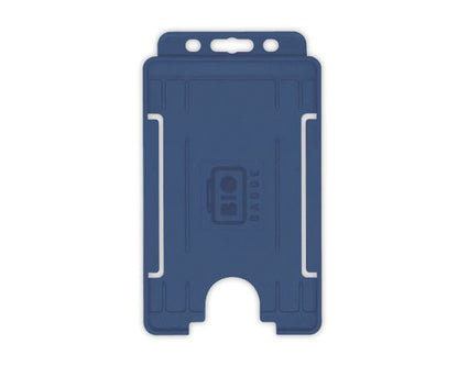 Dark Blue Single-Sided BIOBADGE Open Faced ID Card Holders - Portrait (Pack of 100)