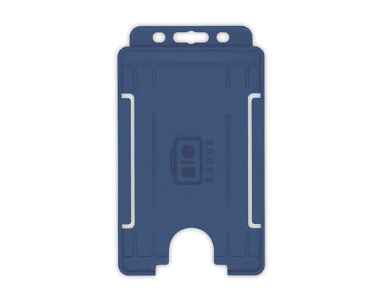 Dark Blue Single-Sided BIOBADGE Open Faced ID Card Holders - Portrait (Pack of 100)