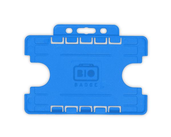 Light Blue Dual-Sided BIOBADGE Open Faced ID Card Holders - Landscape (Pack of 100)