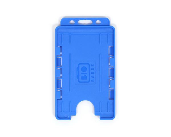 Light Blue Dual-Sided BIOBADGE Open Faced ID Card Holders - Portrait (Pack of 100)