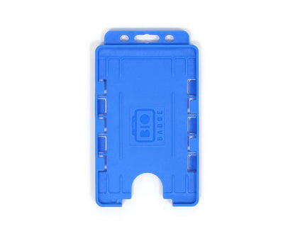 Light Blue Dual-Sided BIOBADGE Open Faced ID Card Holders - Portrait (Pack of 100)