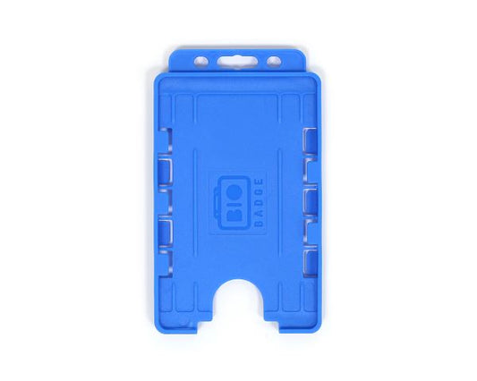 Light Blue Dual-Sided BIOBADGE Open Faced ID Card Holders - Portrait (Pack of 100)