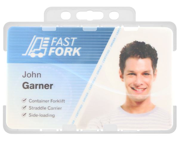 Clear Dual-Sided BIOBADGE Open Faced ID Card Holders - Landscape (Pack of 100)