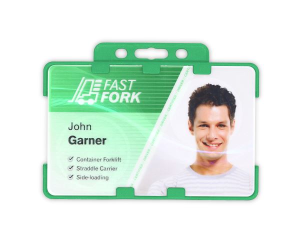 Light Green Dual-Sided BIOBADGE Open Faced ID Card Holders - Landscape (Pack of 100)