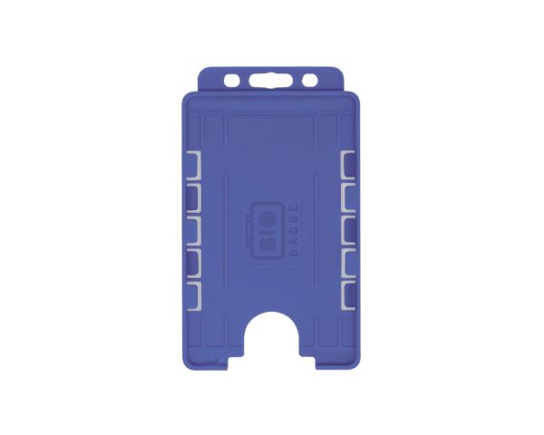 Mid Blue Dual-Sided BIOBADGE Open Faced ID Card Holders - Portrait (Pack of 100)