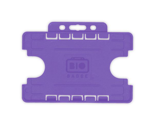 Purple Dual-Sided BIOBADGE Open Faced ID Card Holders - Landscape (Pack of 100)