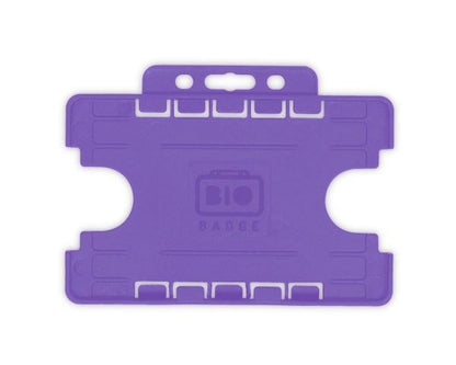 Purple Dual-Sided BIOBADGE Open Faced ID Card Holders - Landscape (Pack of 100)