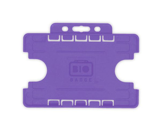 Purple Dual-Sided BIOBADGE Open Faced ID Card Holders - Landscape (Pack of 100)