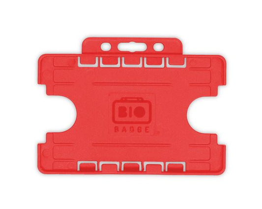 Red Dual-Sided BIOBADGE Open Faced ID Card Holders - Landscape (Pack of 100)