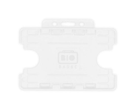 White Dual-Sided BIOBADGE Open Faced ID Card Holders - Landscape (Pack of 100)