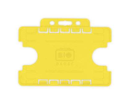 Yellow Dual-Sided BIOBADGE Open Faced ID Card Holders - Landscape (Pack of 100)