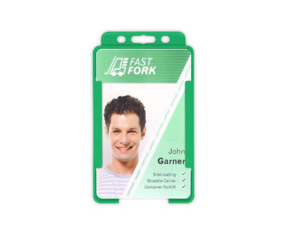 Light Green Single-Sided BIOBADGE Open Faced ID Card Holders - Portrait (Pack of 100)