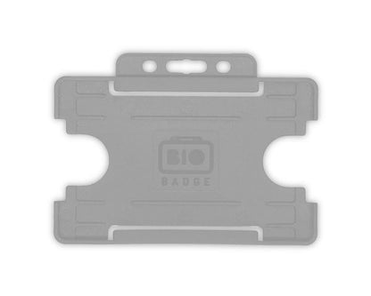 Grey Single-Sided BIOBADGE Open Faced ID Card Holders - Landscape (Pack of 100)