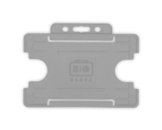 Grey Single-Sided BIOBADGE Open Faced ID Card Holders - Landscape (Pack of 100)
